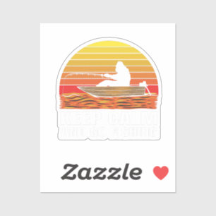 Sticker silhouette bigfoot promenade en bateau et pêche