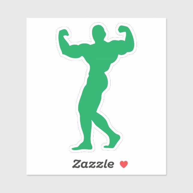 Sticker silhouette bodybuilding 10 musculation pose 1 (Feuille)
