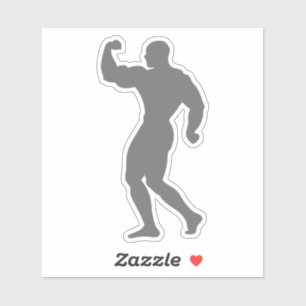 Sticker silhouette bodybuilding 14 musculation pose 1