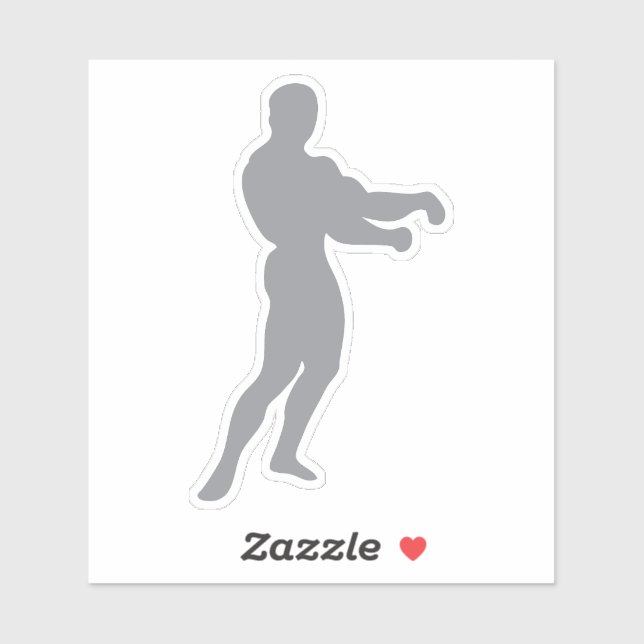 Sticker silhouette bodybuilding 2 musculation pose 1 (Feuille)