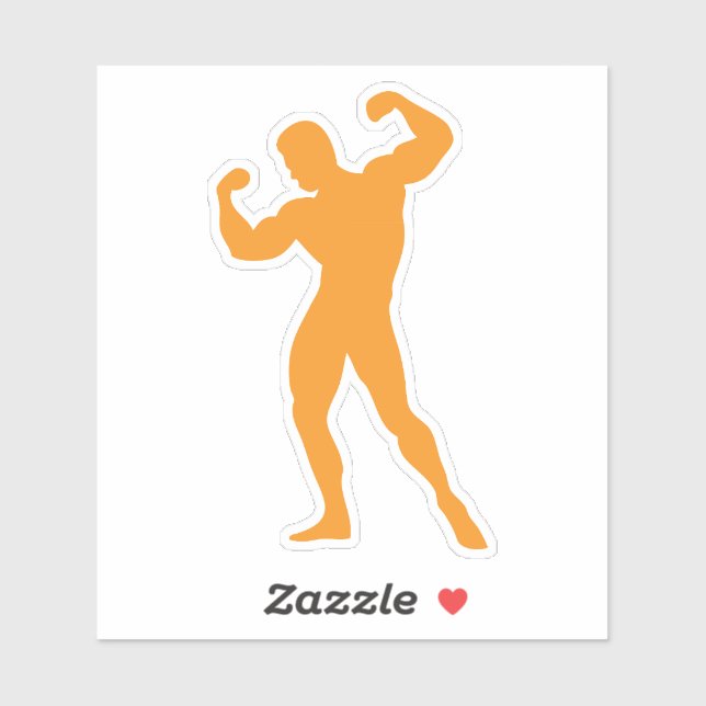 Sticker silhouette bodybuilding 3 musculation pose 1 (Feuille)