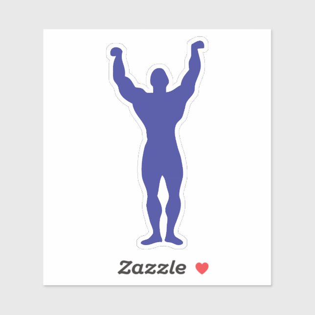 Sticker silhouette bodybuilding 6 musculation pose 1 (Feuille)
