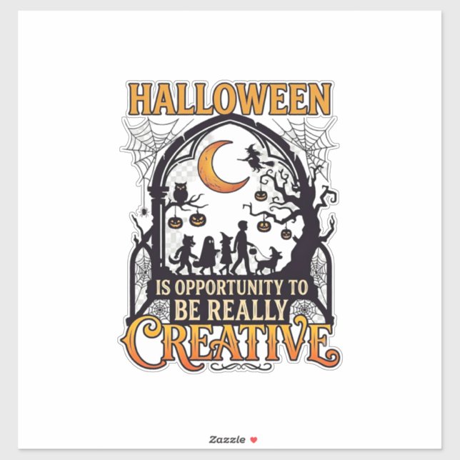 Sticker Silhouette Créatif Enfants Halloween Croissant de  (Feuille)