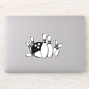 Sticker Silhouette de Bowling WIth Bowling Pins et Ball