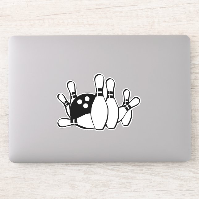 Sticker Silhouette de Bowling WIth Bowling Pins et Ball (Ordinateur)