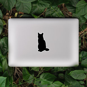 Sticker Silhouette de chat à assise couleur personnalisée