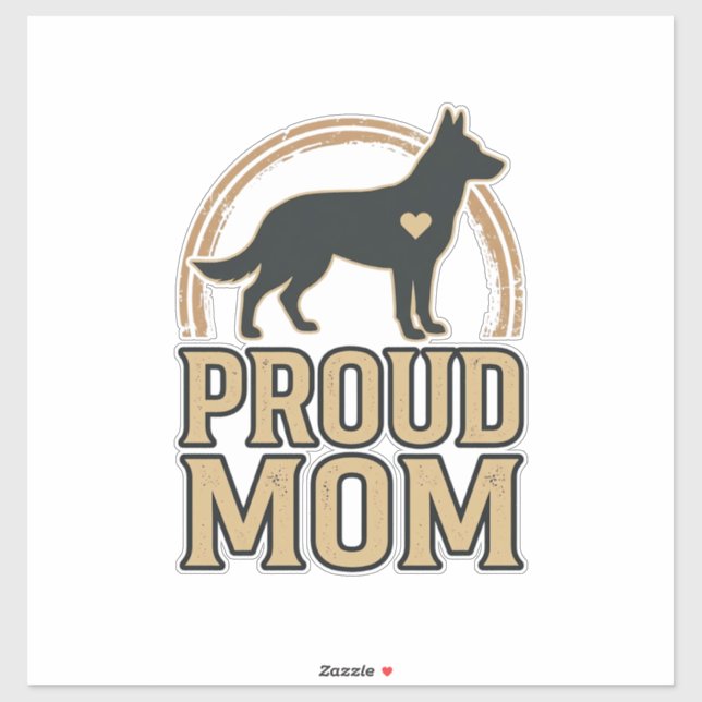Sticker Silhouette de chien de mère fière Design vectoriel (Feuille)