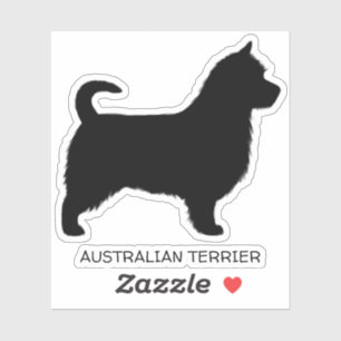 Sticker Silhouette de chien Terrier australien avec longue