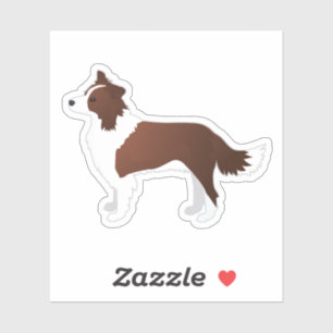 Sticker Silhouette de Collie Red Dog Breed Side