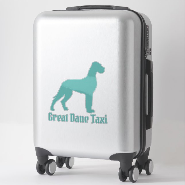 Sticker Silhouette de Grand Danois transparente (Sur valise)