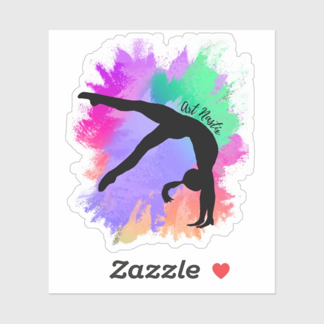 Sticker Silhouette de gymnaste (Feuille)