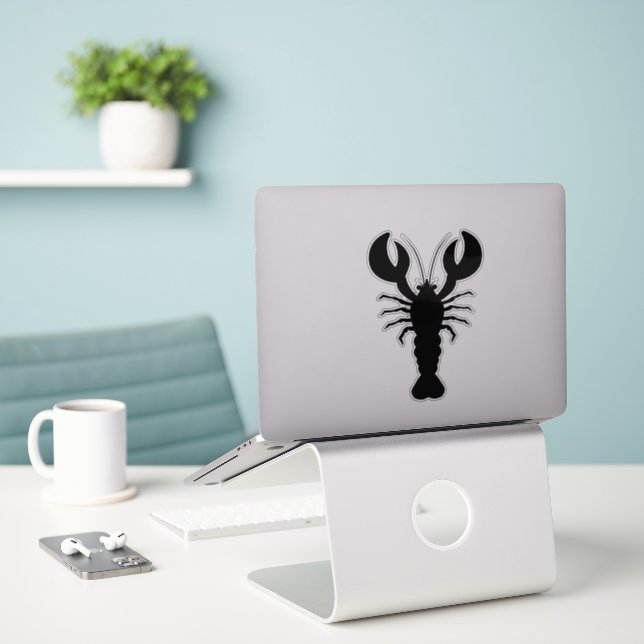Sticker Silhouette de homard (Ordinateur portable sur le bureau)