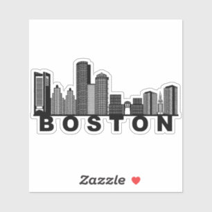 Sticker Silhouette de l'horizon de Boston