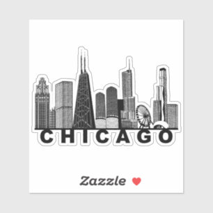 Sticker Silhouette de l'horizon de Chicago
