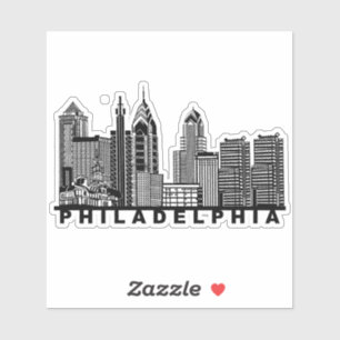 Sticker Silhouette de l'horizon de Philadelphie