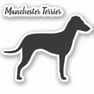 Sticker Silhouette de Manchester Terrier avec oreilles nat