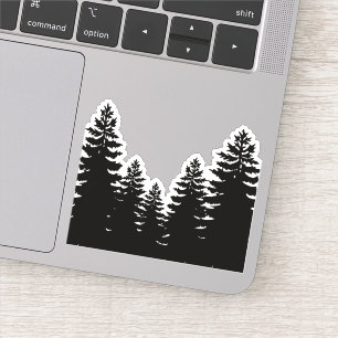 Sticker Silhouette de pin rustique aventure extérieure