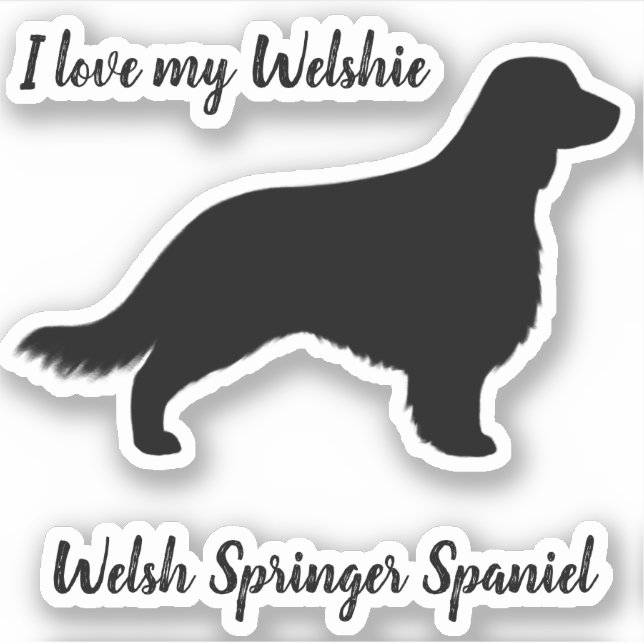 Sticker Silhouette de springer spaniel de Gallois avec la (Devant)
