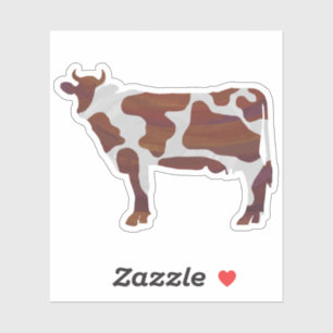 Sticker Silhouette de vache tachetée marron et blanc