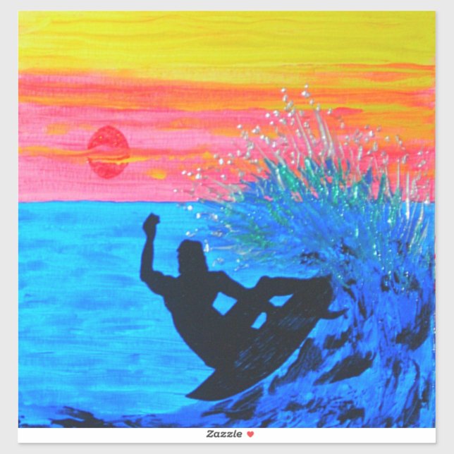 Sticker Silhouette du coucher du soleil (Feuille)