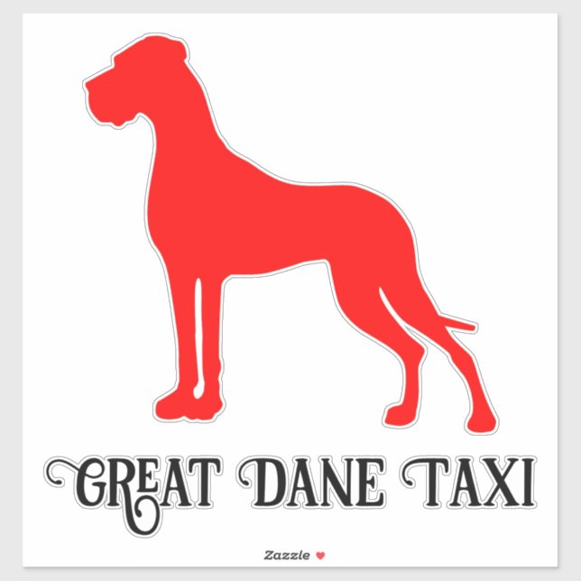 Sticker Silhouette en vinyle Red Show Standing Great Dane  (Feuille)