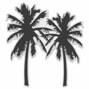 Sticker Silhouette tropicale de palmiers