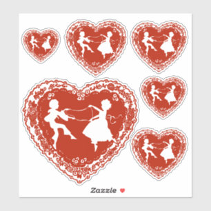 Sticker Silhouette Vintage Doily Heart, taille ajustée