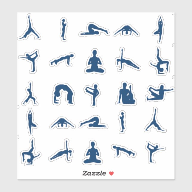 Sticker Silhouette Yoga Pose Thunder_Cove (Feuille)