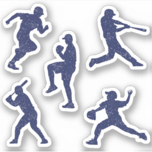 Sticker Silhouettes de baseball - bleu foncé