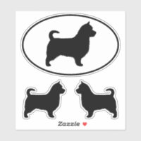 Silhouettes de chien Terrier australien avec longu