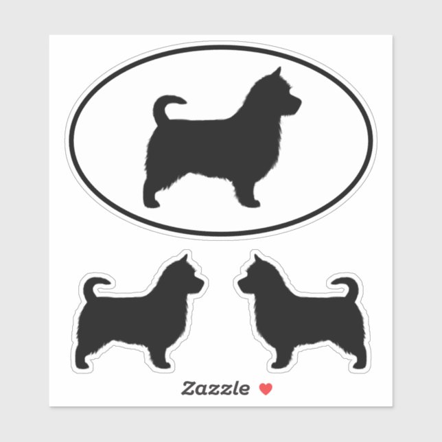 Sticker Silhouettes de chien Terrier australien avec longu (Feuille)