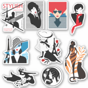 Sticker Silhouettes élégantes et élégantes