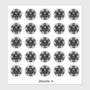 Sticker Silver Parties scintillant Poker Chip Casino Maria