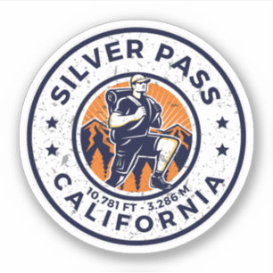 Sticker Silver pass, California randonnées trails