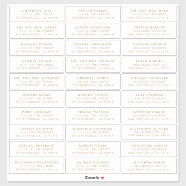 Sticker Simple Antique Or Monogramme Mariage élégant (Feuille)