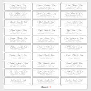 Sticker Simple Chic Moderne Mariage Nom d'hôte Adresse
