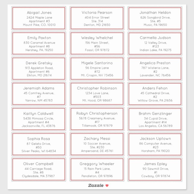 Sticker Simple Christmas Joy Holiday Adresse d'invité (Feuille)