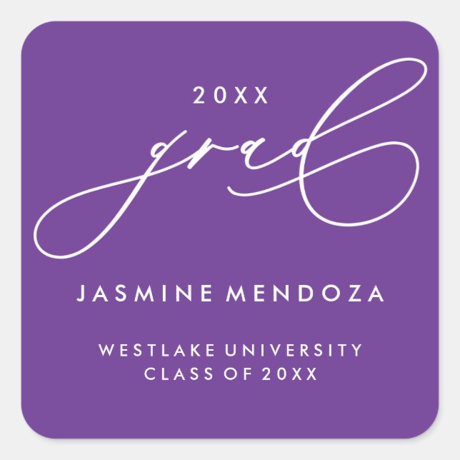 STICKER SIMPLE DE GRADUATION DE CALLIGRAPHIE SIMPL (Devant)