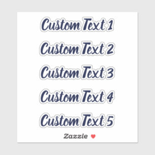 Sticker Simple écriture cursive bleu foncé 5 lignes de tex