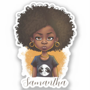 Sticker Simple femme afro
