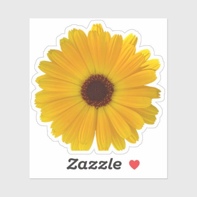 Sticker Simple marguerite jaune (Feuille)