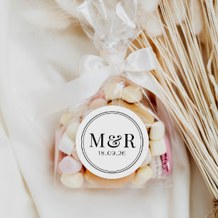 Sticker Simple Minimal Black Script Wedding Favor