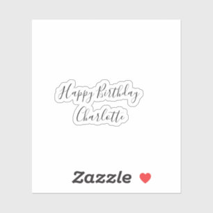 Sticker SIMPLE MINIMAL.CUTIE AJOUTEZ NOM BÉBÉ joyeux anniv