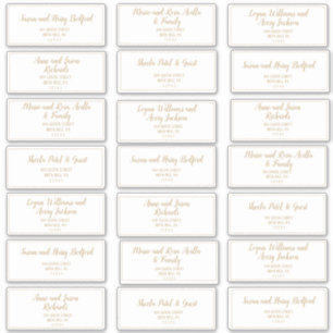 Sticker Simple Minimalist Gold Frame Adresse du client