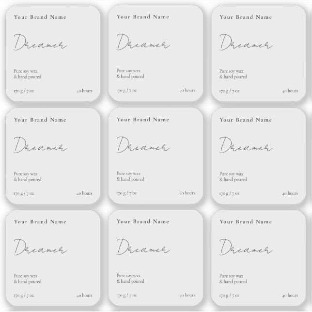 Sticker simple minimaliste pour Carré à bougie cla (Devant)