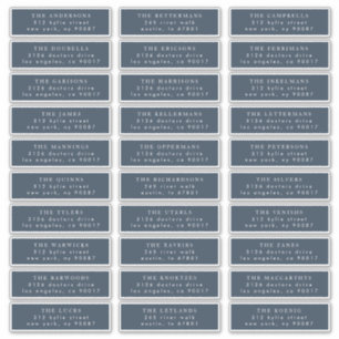 Sticker Simple Navy Blue Guest Adresse Mariage