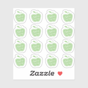 Sticker Simple Pomme verte et blanche de notre oeil