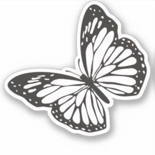 Sticker Simple silhouette de papillon Monarque