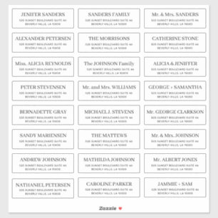 Sticker Simple typographie mariage adresse client autocoll