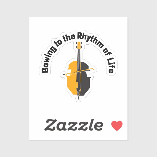 Sticker S'incliner au rythme de la vie Violoncelle (Feuille)